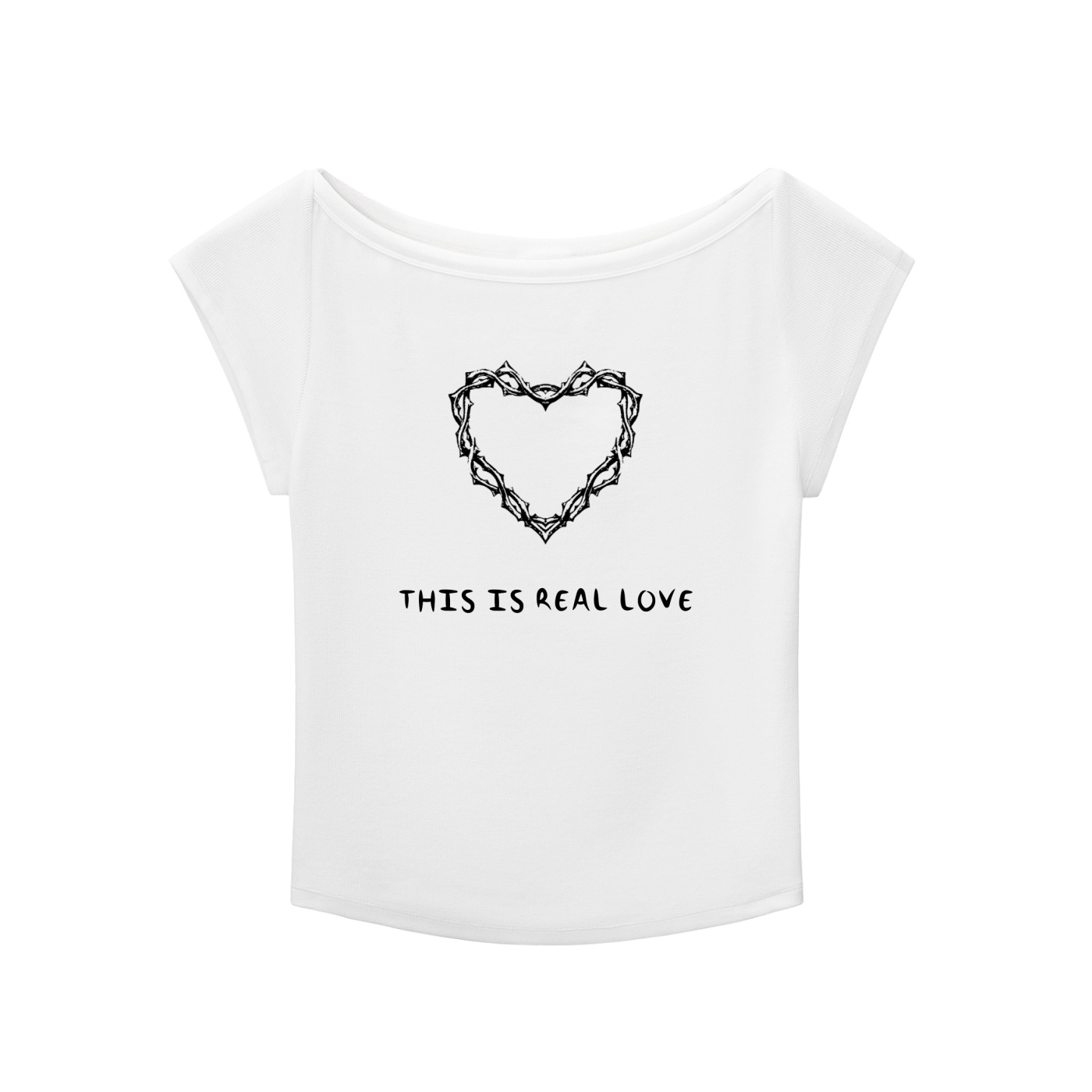 "REAL LOVE" - WIDE NECK- TOP