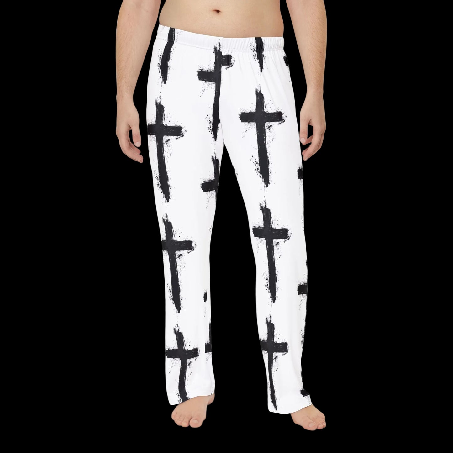 WHITE ON BLACK CROSS - (AOP) Pajamas