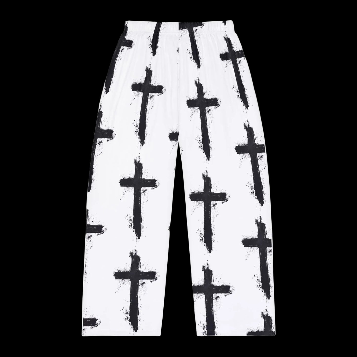 WHITE ON BLACK CROSS - (AOP) Pajamas
