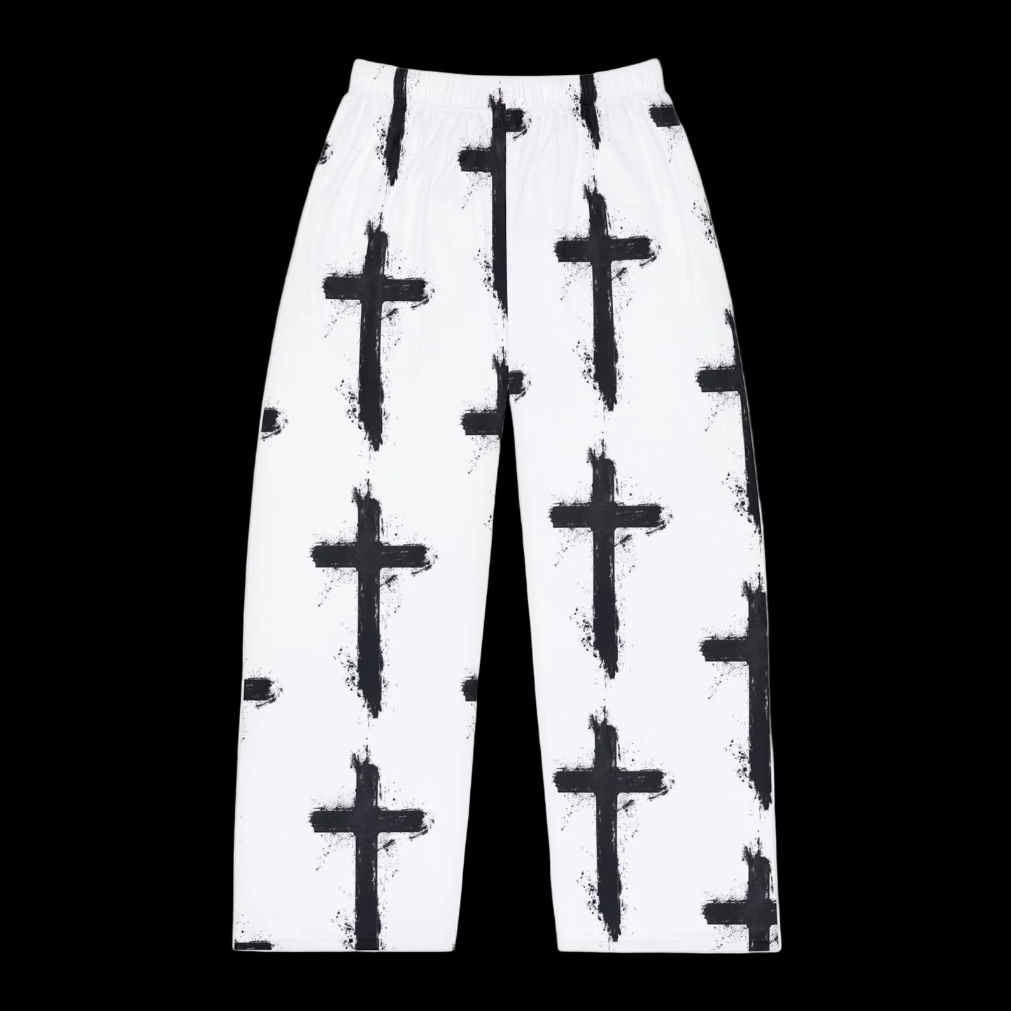 WHITE ON BLACK CROSS - (AOP) Pajamas