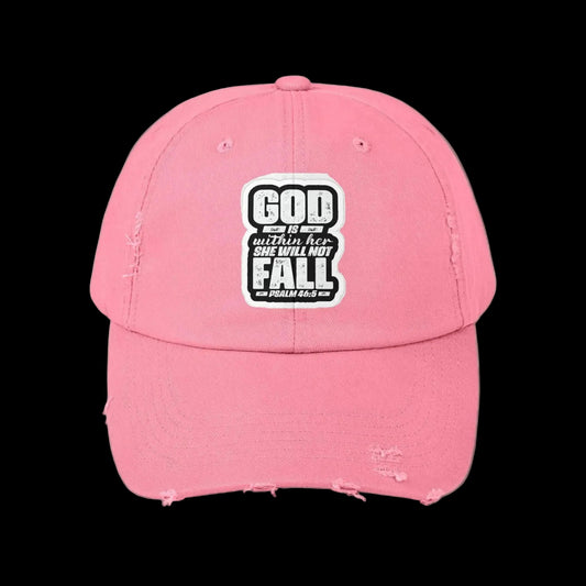 GOD WONT LET HER FALL - DISTRESSED  HAT