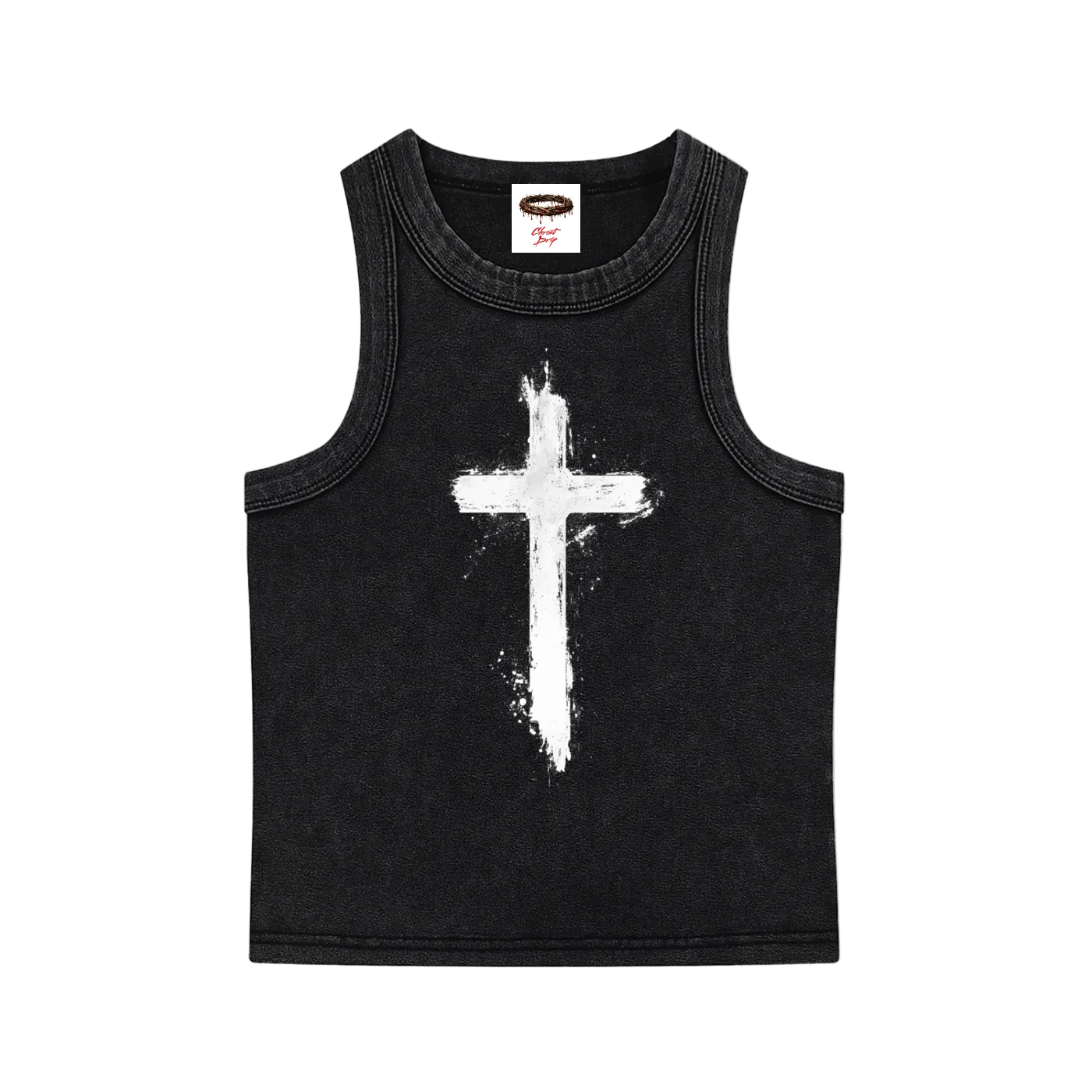 Black Snow wash Cross - Tank
