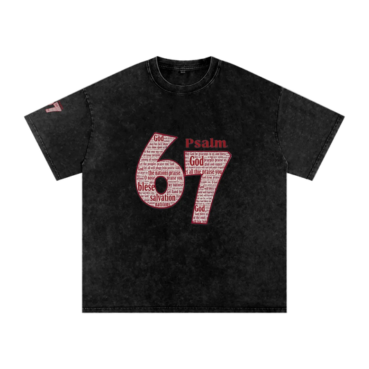 Psalm 67 - Oversized Snow wash -TEE