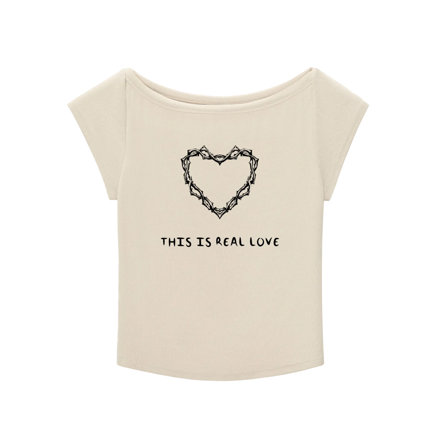 "REAL LOVE" - WIDE NECK- TOP